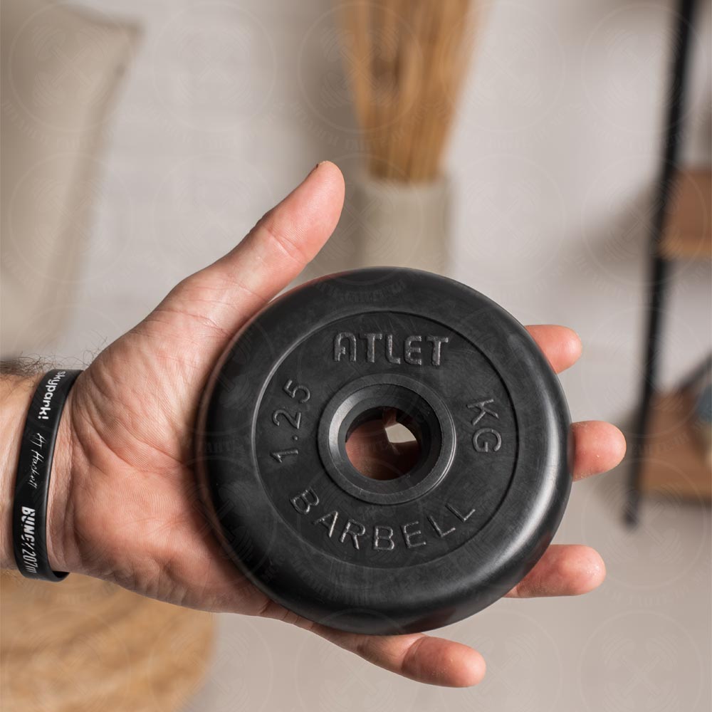 Блины для штанги и гантелей 1,25 кг D 26 мм Barbell Atlet — изображение 5