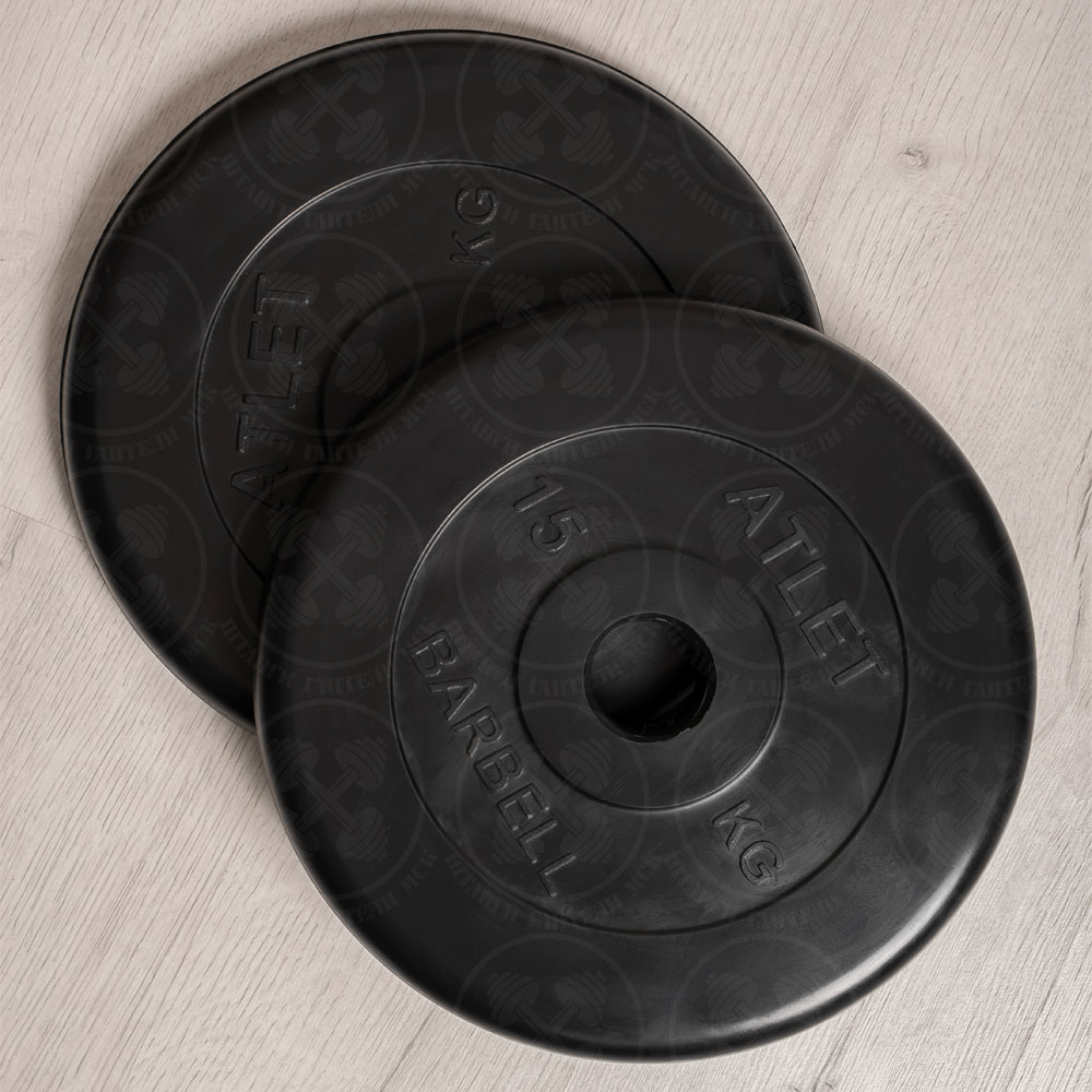 Блины для штанги и гантелей 15 кг D 51 мм Barbell Atlet — изображение 2
