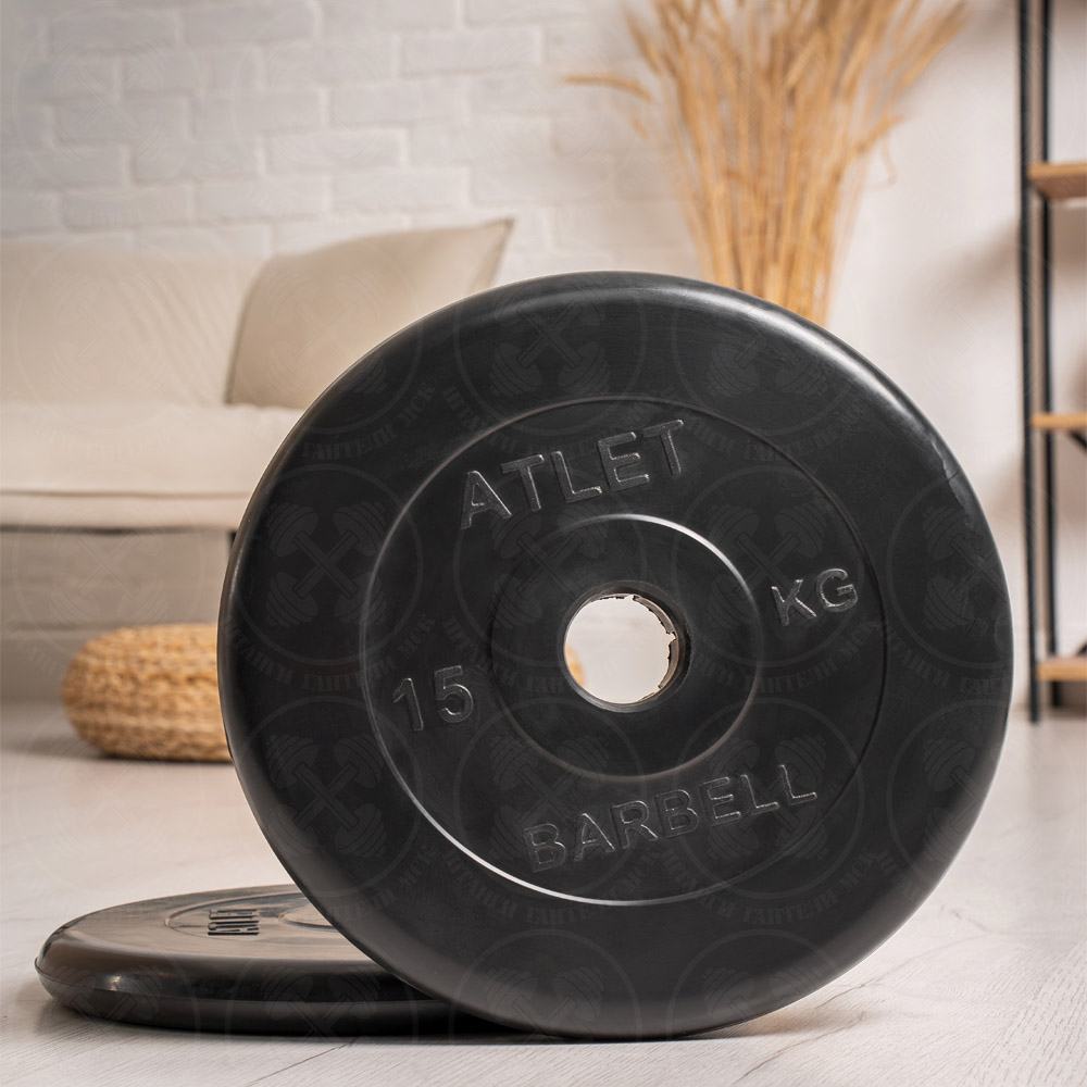 Блины для штанги и гантелей 15 кг D 51 мм Barbell Atlet — изображение 4