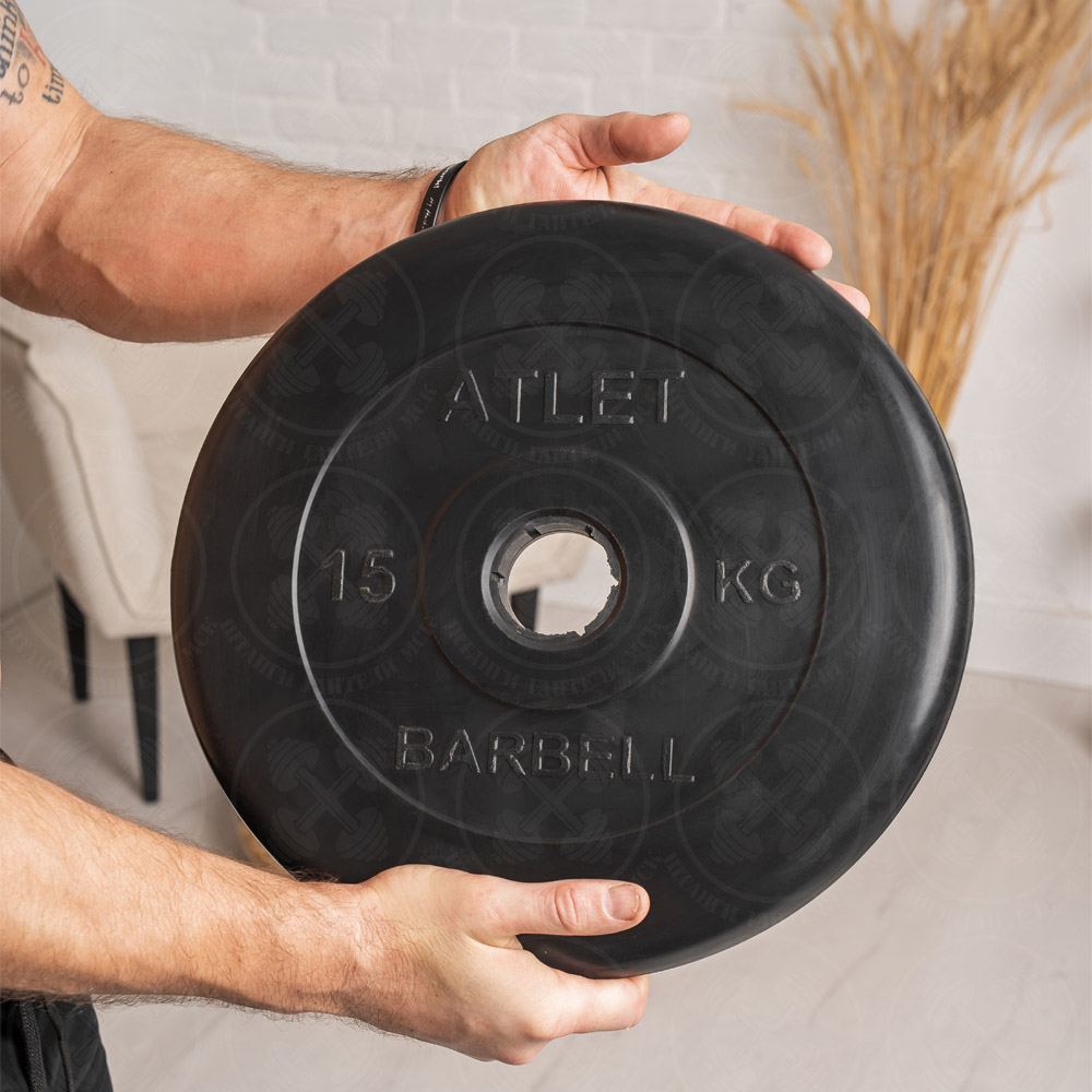Блины для штанги и гантелей 15 кг D 51 мм Barbell Atlet — изображение 5
